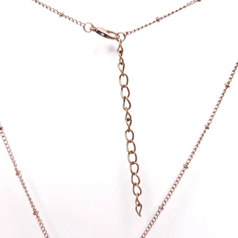 Copper Tone Faith Over Fear Necklace Inspirational Pendant Jewelry - Picture 2 of 5